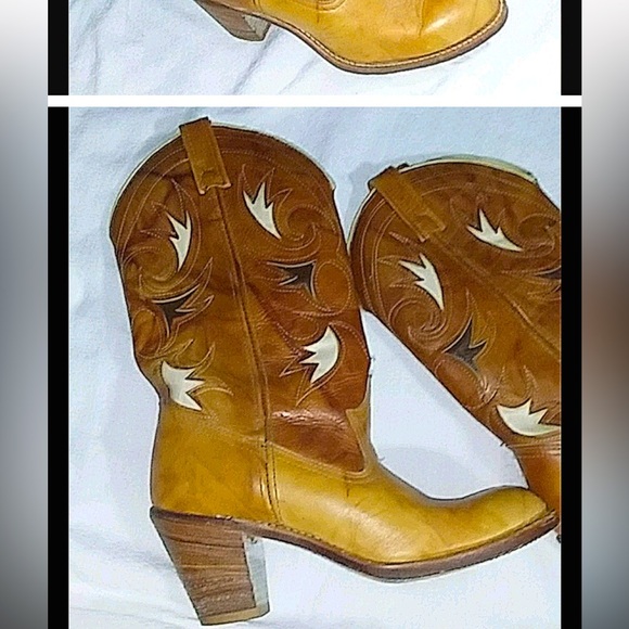 Blue Western Cowboy Boots with Rhinestone Design - Picture 6 of 9